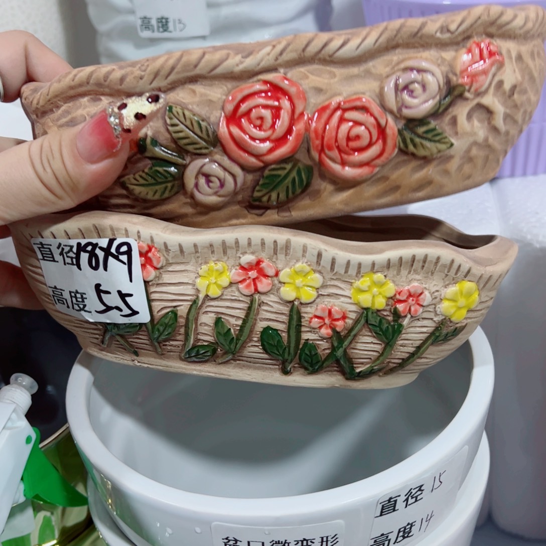 有孔，陶瓷花盆满10米包邮发货