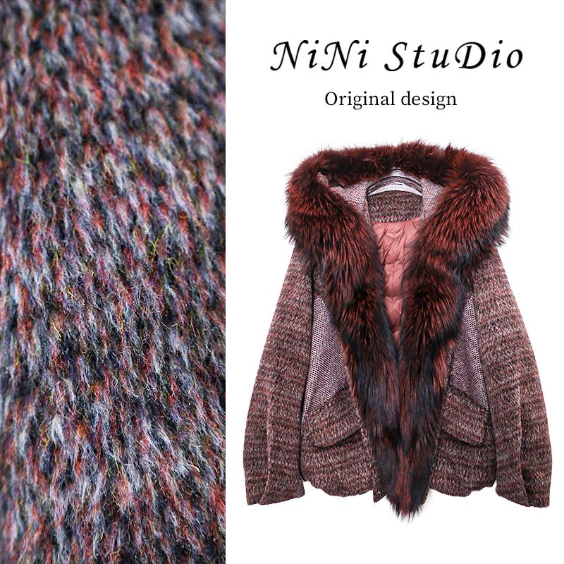 “无花世界” 银狐毛领90白鹅绒重工小香风连帽皮草鹅绒服爆款25469