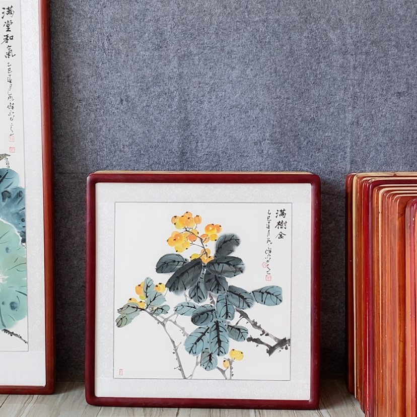 【闪购商品】国画书画作品带框65×65厘米