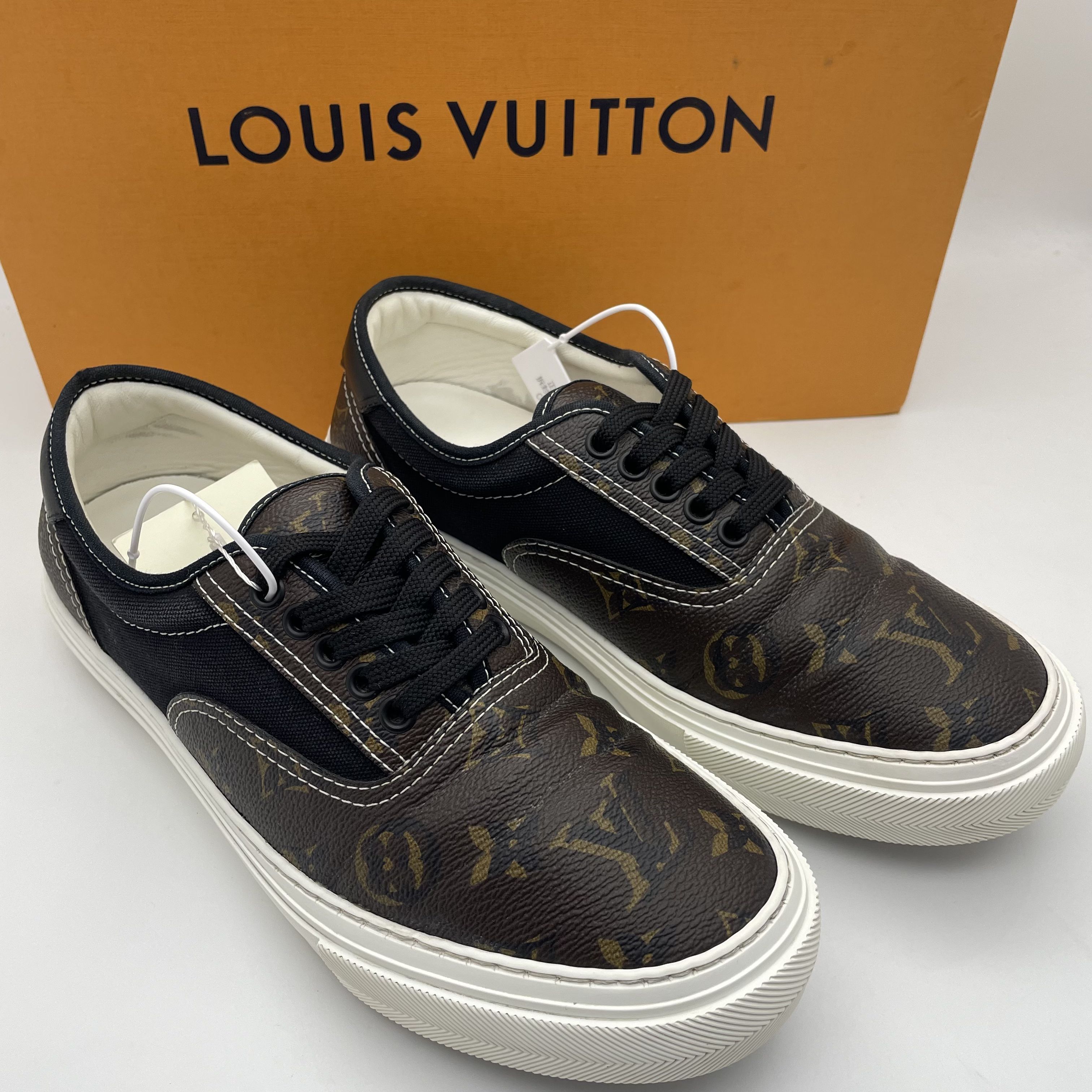 95新 LouisVuitton/路易威登 /40欧码二手男款 棕黑老花低帮板鞋