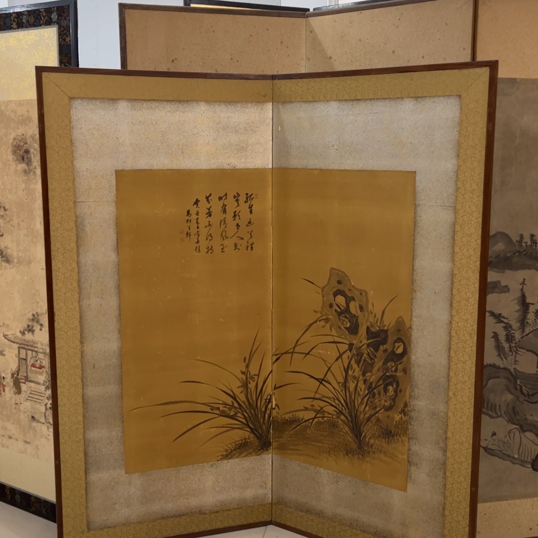 绘画屏风框画茶空间设计