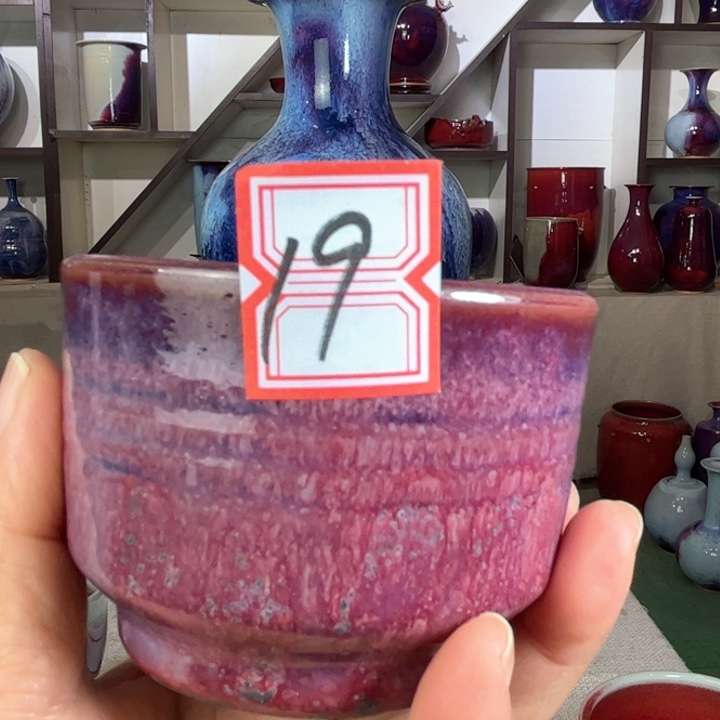 瓷片钧瓷手工艺品杯子