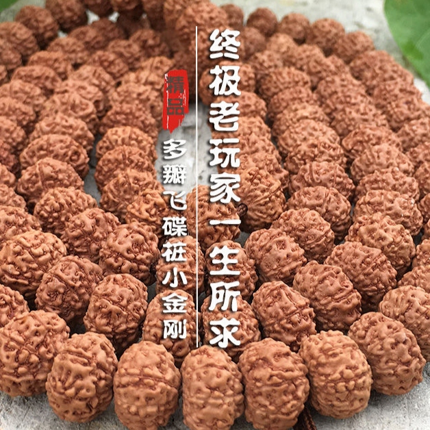 小金刚菩提子108颗脖挂矮桩飞碟大尺寸原生态未泡药未做色未机刷