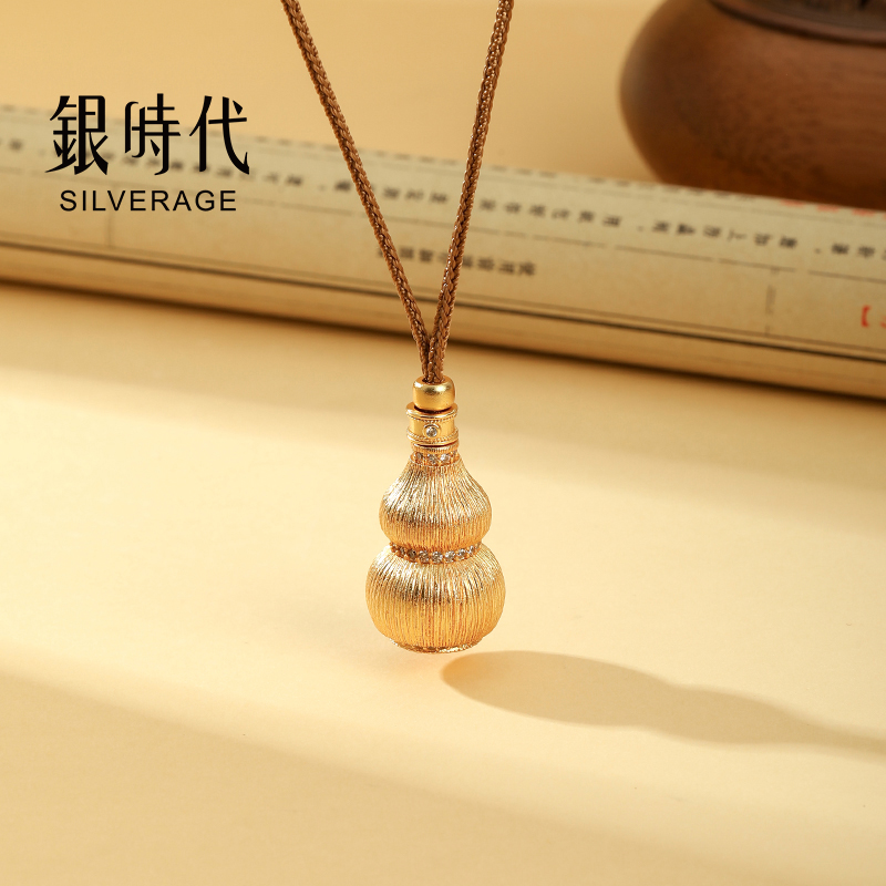 非金属布艺项链 银时代镀金福禄寿星爷项链