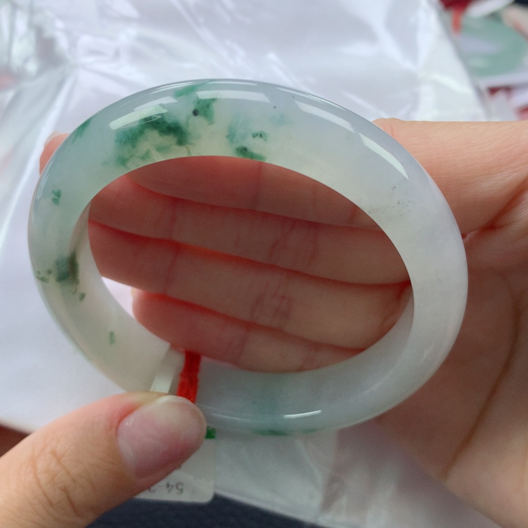 翡翠未镶嵌手镯5455正圈