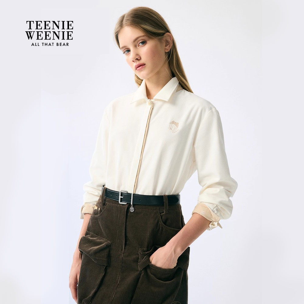 *TeenieWeenie小熊衬衫女2025冬季新款时尚休闲女装女TTYA254TC1K