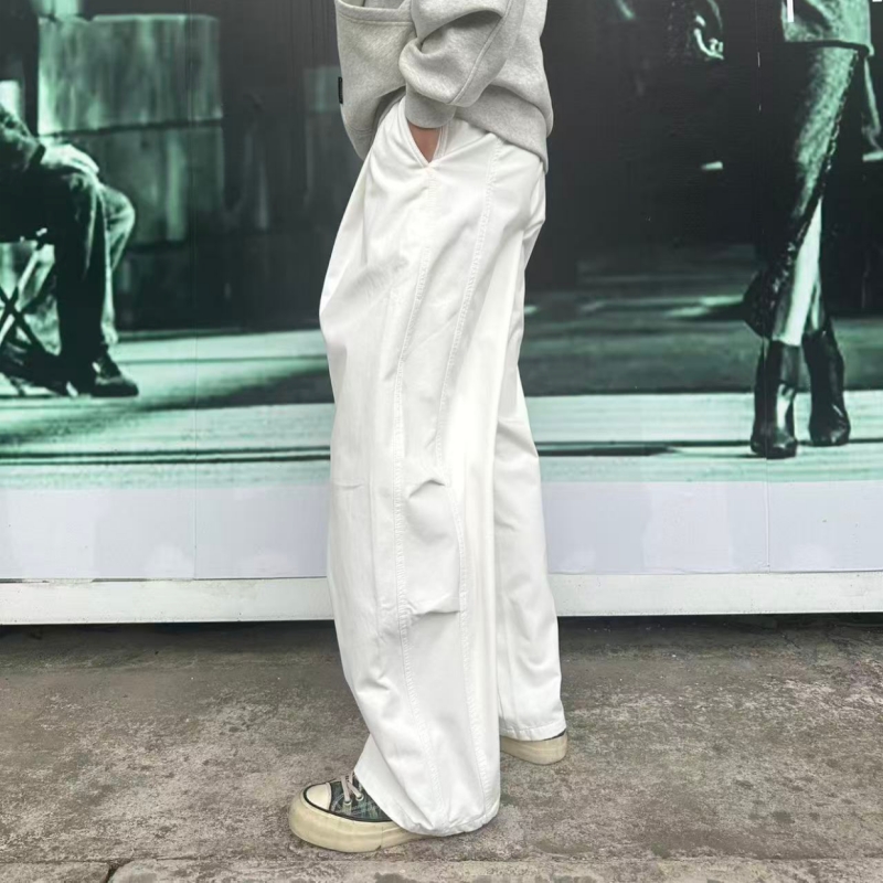 2025新款时尚百搭男士弯刀裤纯棉透气时尚休闲裤百搭裤子W318#