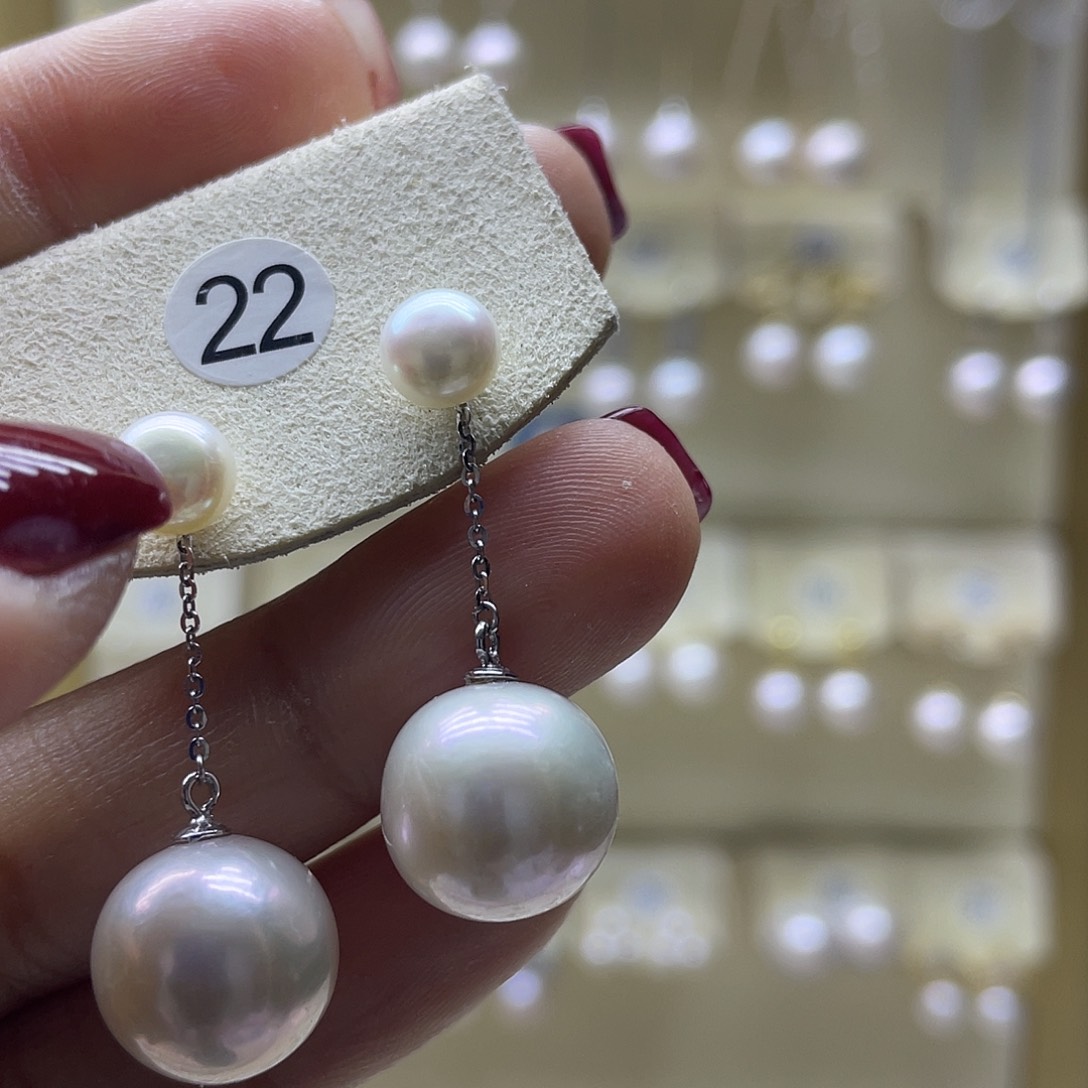 淡水珍珠耳饰银S925镶嵌