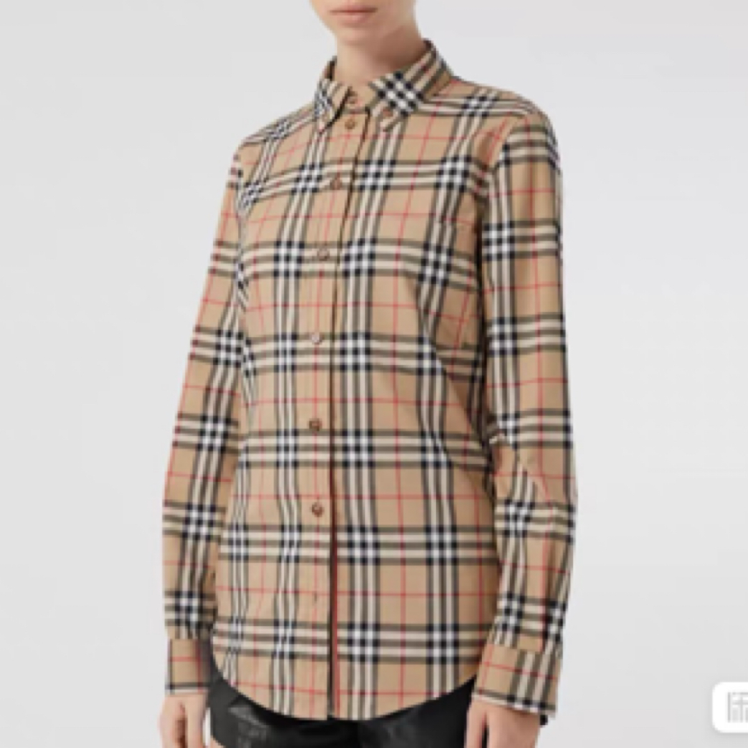 99新 BURBERRY/博柏利 胸围62衣长78 XL码 经典格纹衬衫 M1044