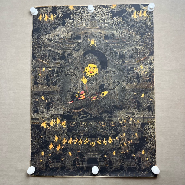 高端精品财宝天王绘画唐卡W996