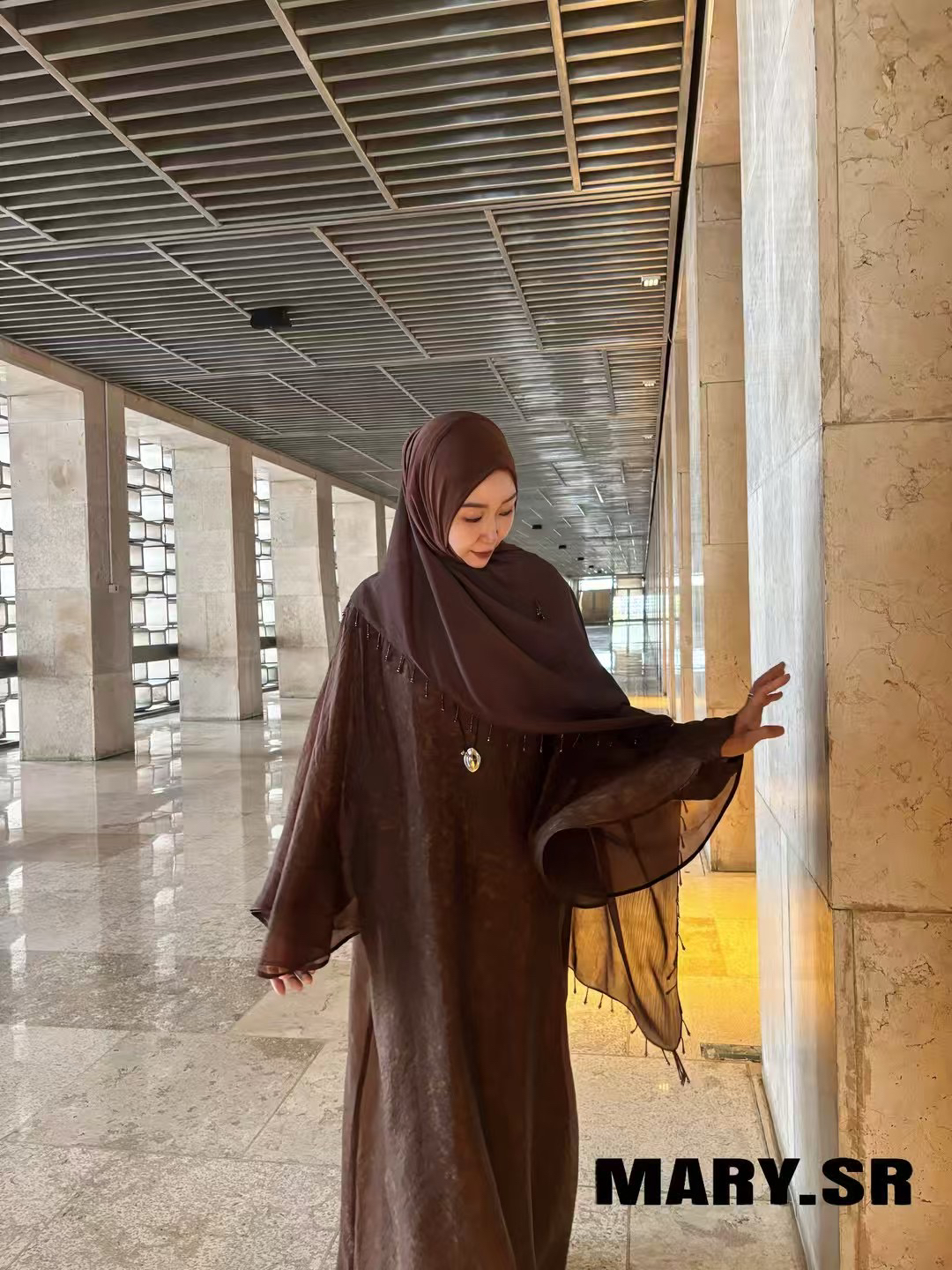 mary.sr（流云胶月)高定真丝外单连衣裙