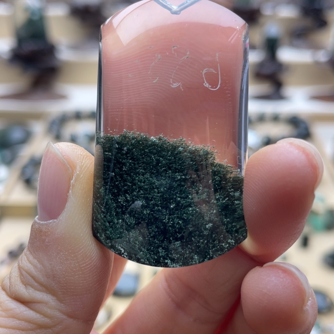 未镶嵌颈饰水晶绿幽灵聚宝盆无事牌