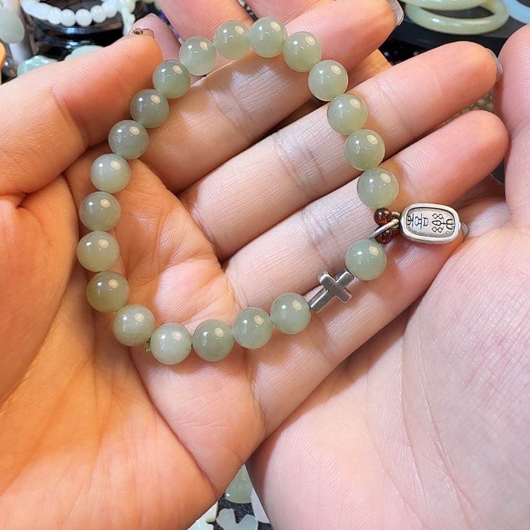 和田玉银S925镶嵌颈饰