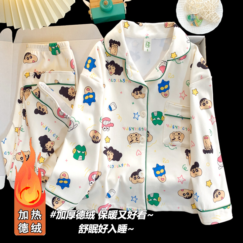 儿童睡衣2025新款男童秋冬季德绒加厚中大童春秋款男孩家居服套装