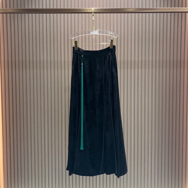 【孔雀开屏】提花孔雀百搭中高腰A字裙马面裙