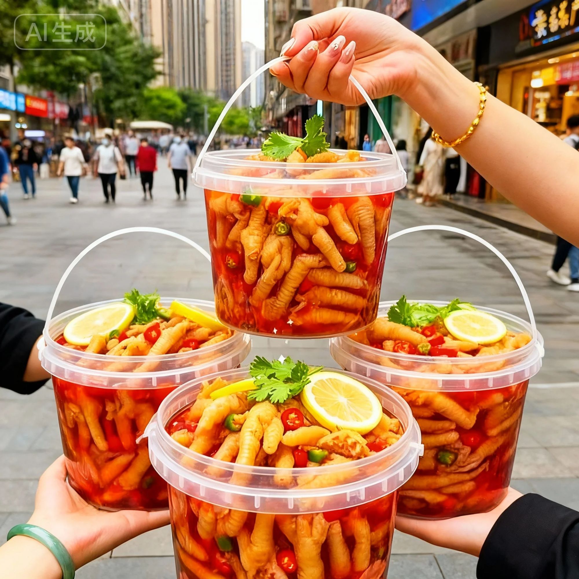 【京东次日达两斤一大罐】酸辣无骨鸡爪没有腥味好吃不贵夜宵零食