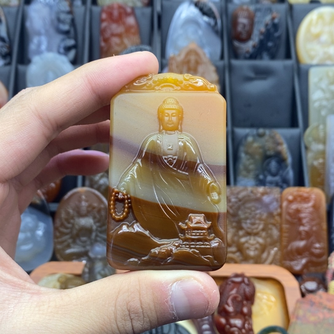 玛瑙/玉髓吊坠(赠链)未镶嵌j*同吊坠