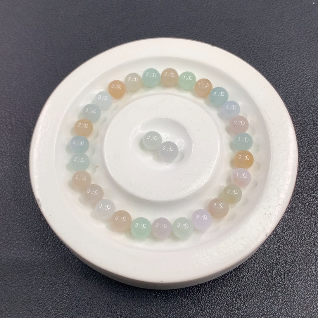 未镶嵌手链翡翠翡翠散珠多样性发一