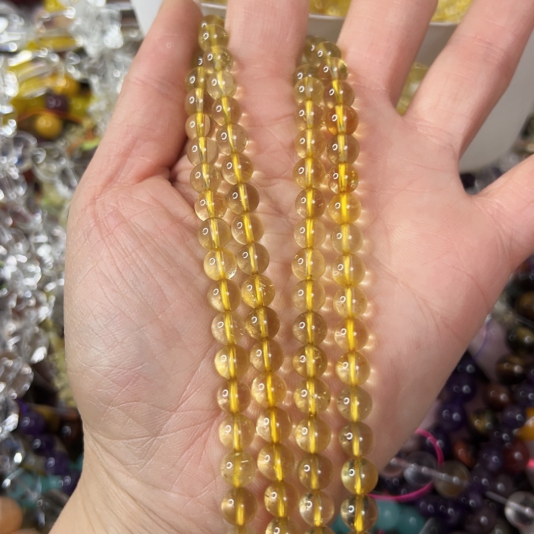 玛瑙/玉髓未镶嵌珠宝半成品，卡7高透金发晶一条