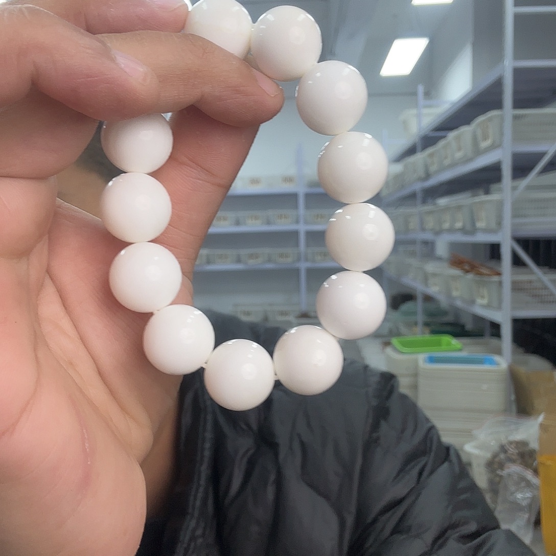 白玉菩提手串16白珠子