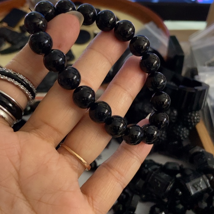 翡翠未镶嵌手链墨翠10