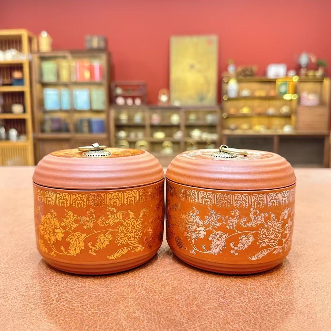 ZH2333-金银缠枝莲茶叶罐