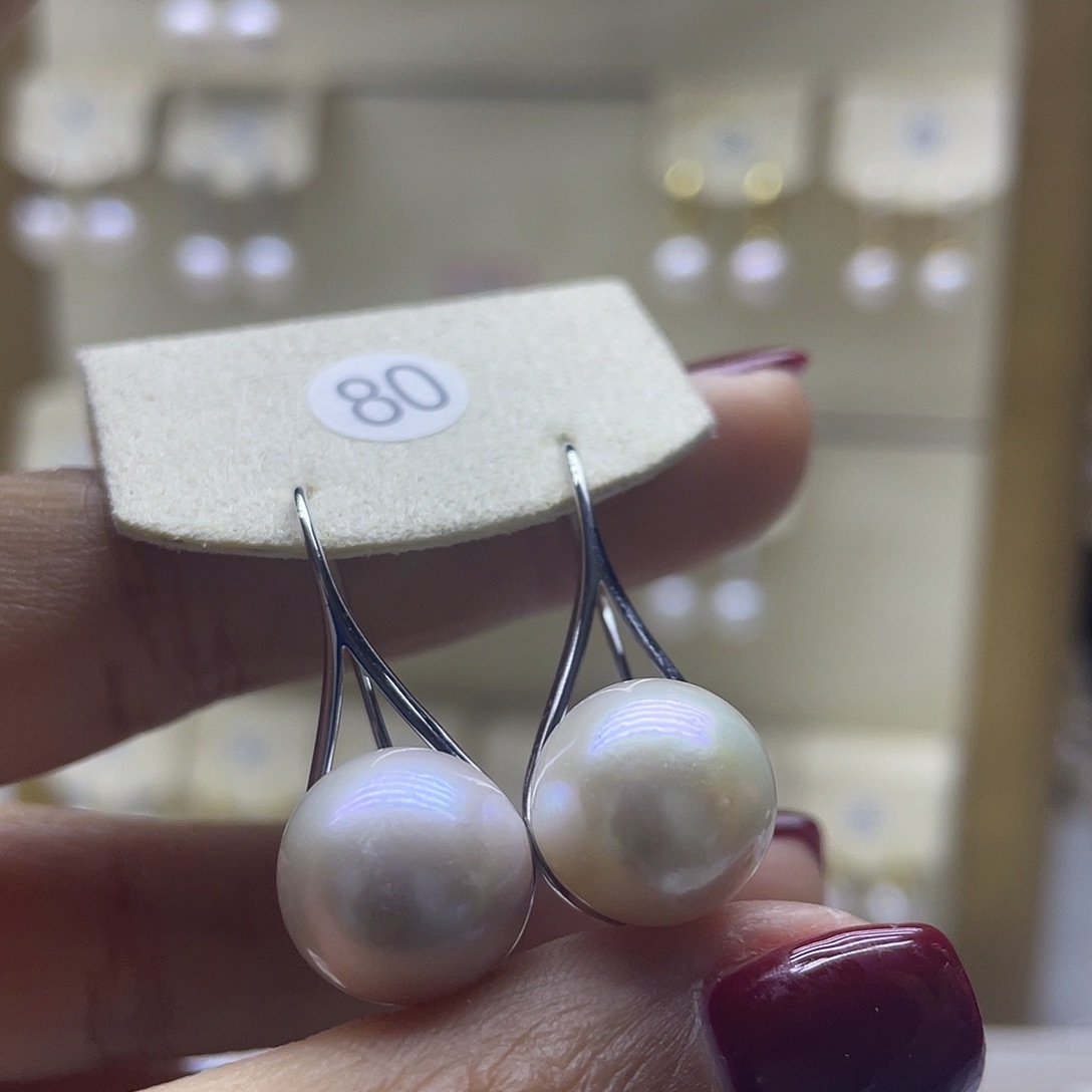 淡水珍珠耳饰银S925镶嵌