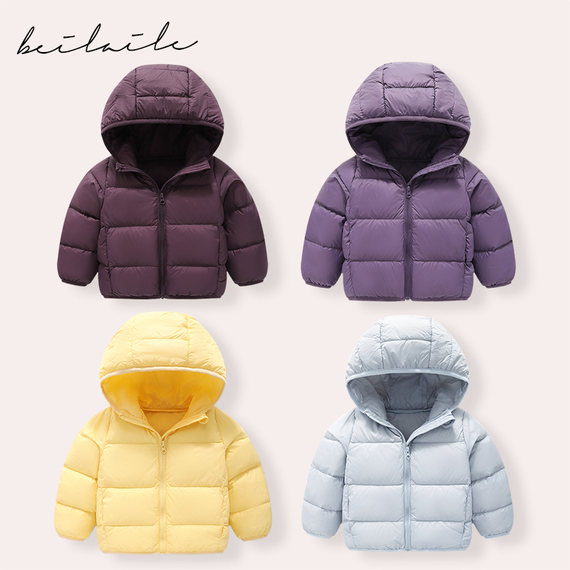 【三防带帽轻羽绒外套  】婴儿童羽绒服男女宝宝轻羽绒外套加厚KK