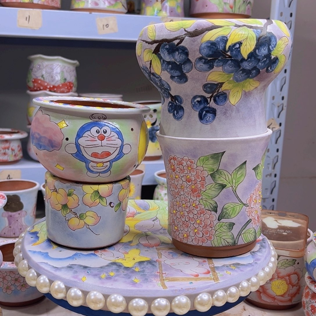 幸***葵多肉花盆粗陶景德镇陶瓷7