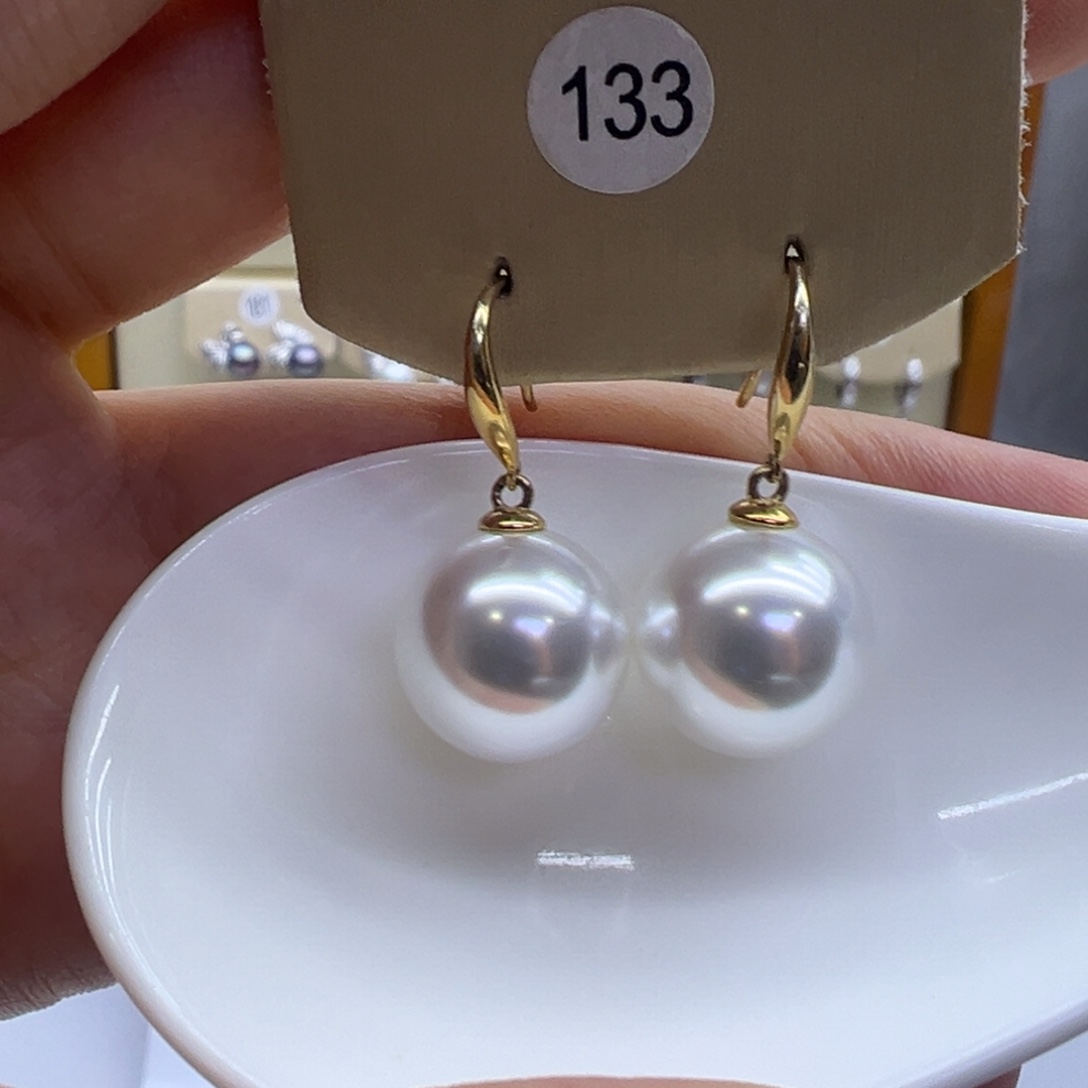 银S925镶嵌淡水珍珠耳饰