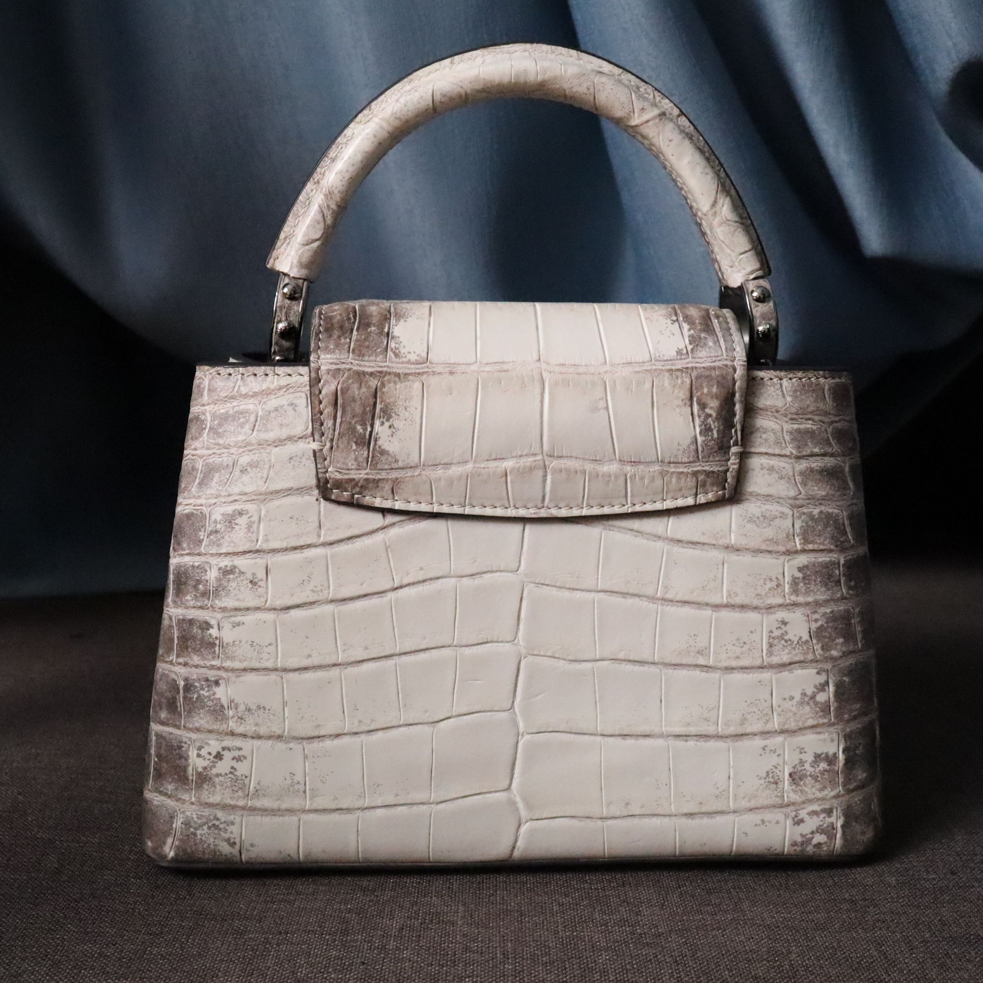 Kilnchang2025鳄鱼皮手提斜跨Capucines时尚高级质感mini真皮女包