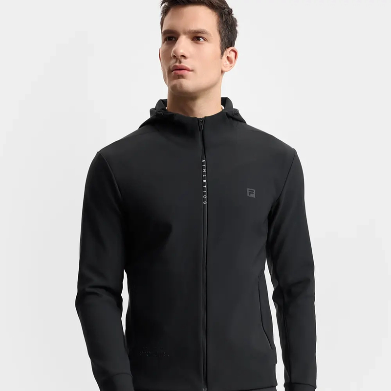 Fila/斐乐25春季新款男士休闲户外运动针织连帽外套A11M511505F