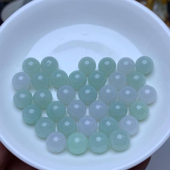 【闪购商品】翡翠手链未镶嵌卡10冰绿白3个