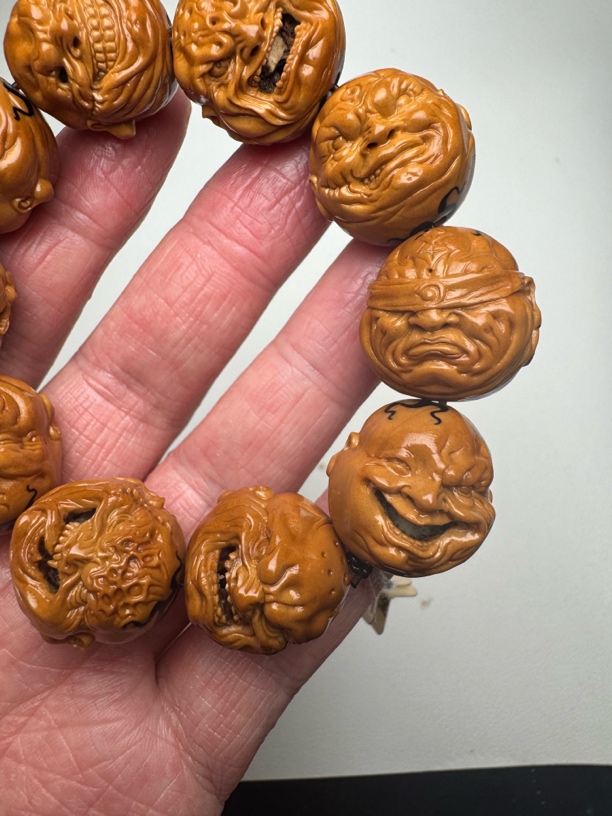 橄榄核2.1手串左右火焰纹经典恶僧