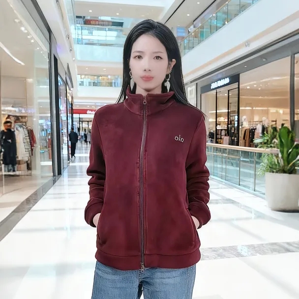 女士超柔双面绒厚款外套秋冬新款柔软舒适休闲百搭88176