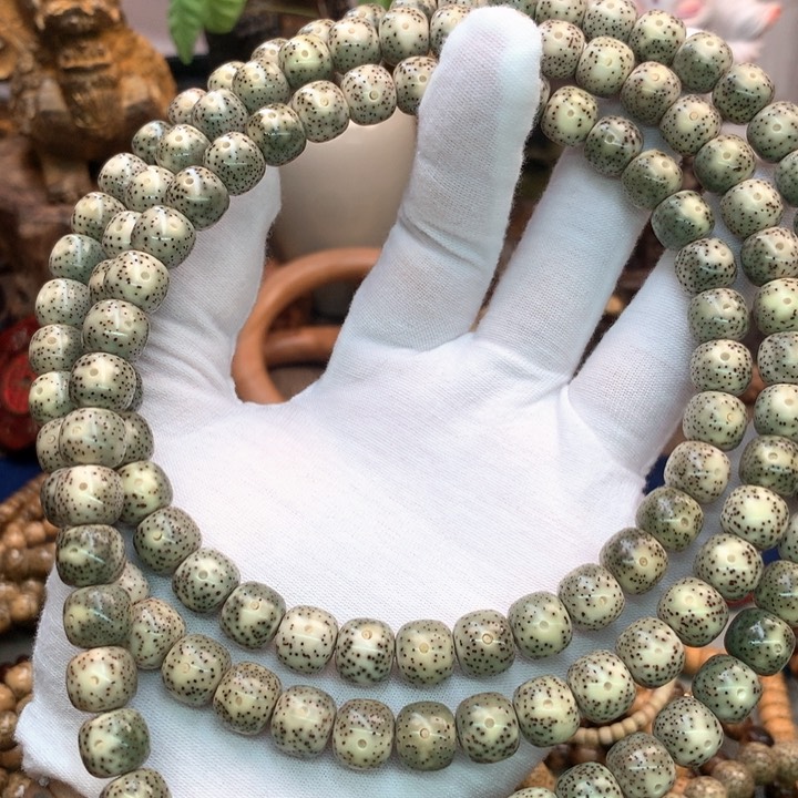 星月菩提吊坠10×9石玉青花瓷星点款