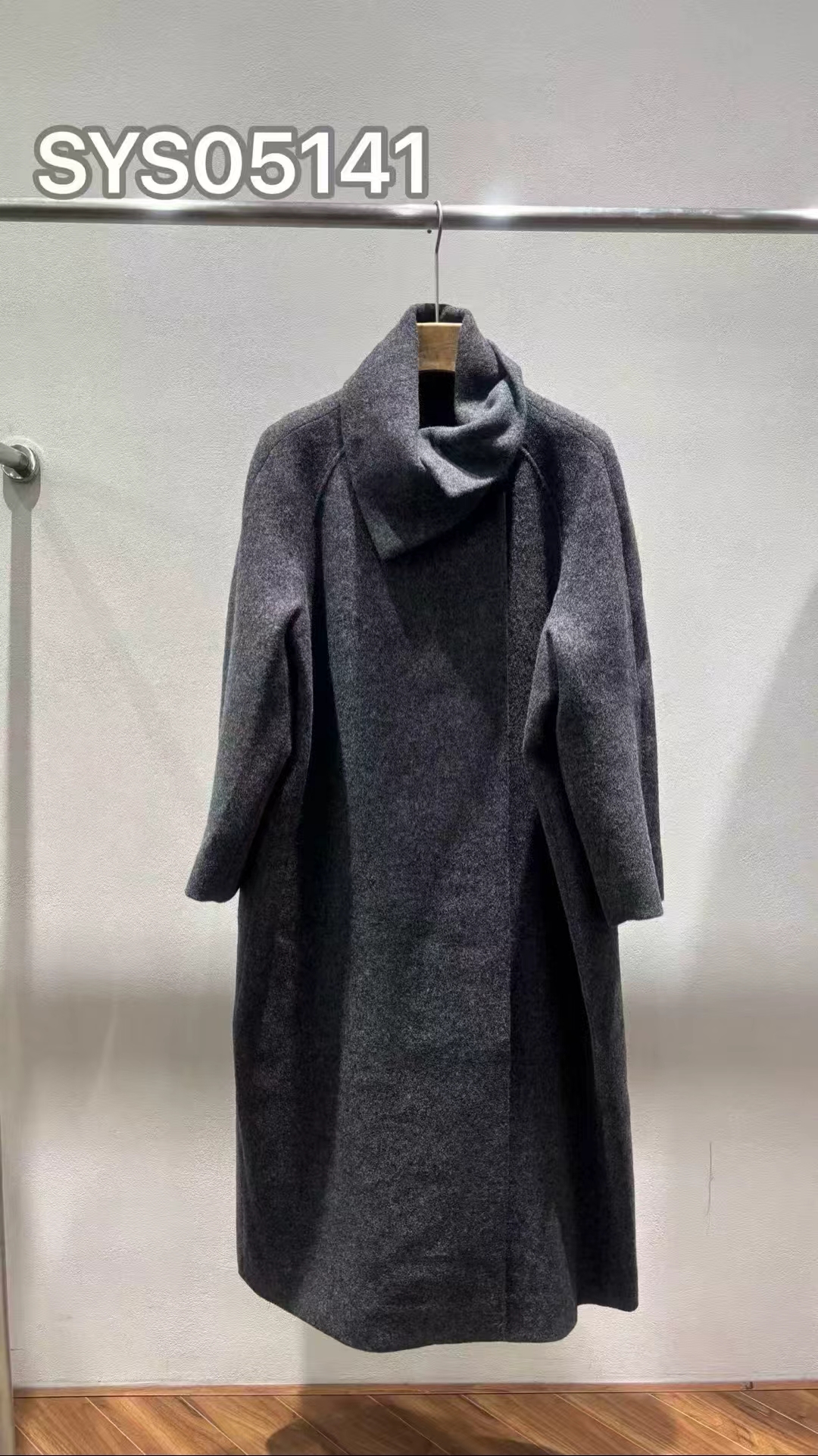 WHITE SPACE【砚底沉烟】高级定制羊绒围巾领大衣羊毛外套冬5141