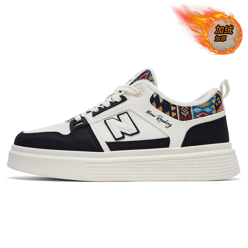 纽巴仑秋冬新款复古潮流百搭加厚面保暖时尚休闲小板鞋