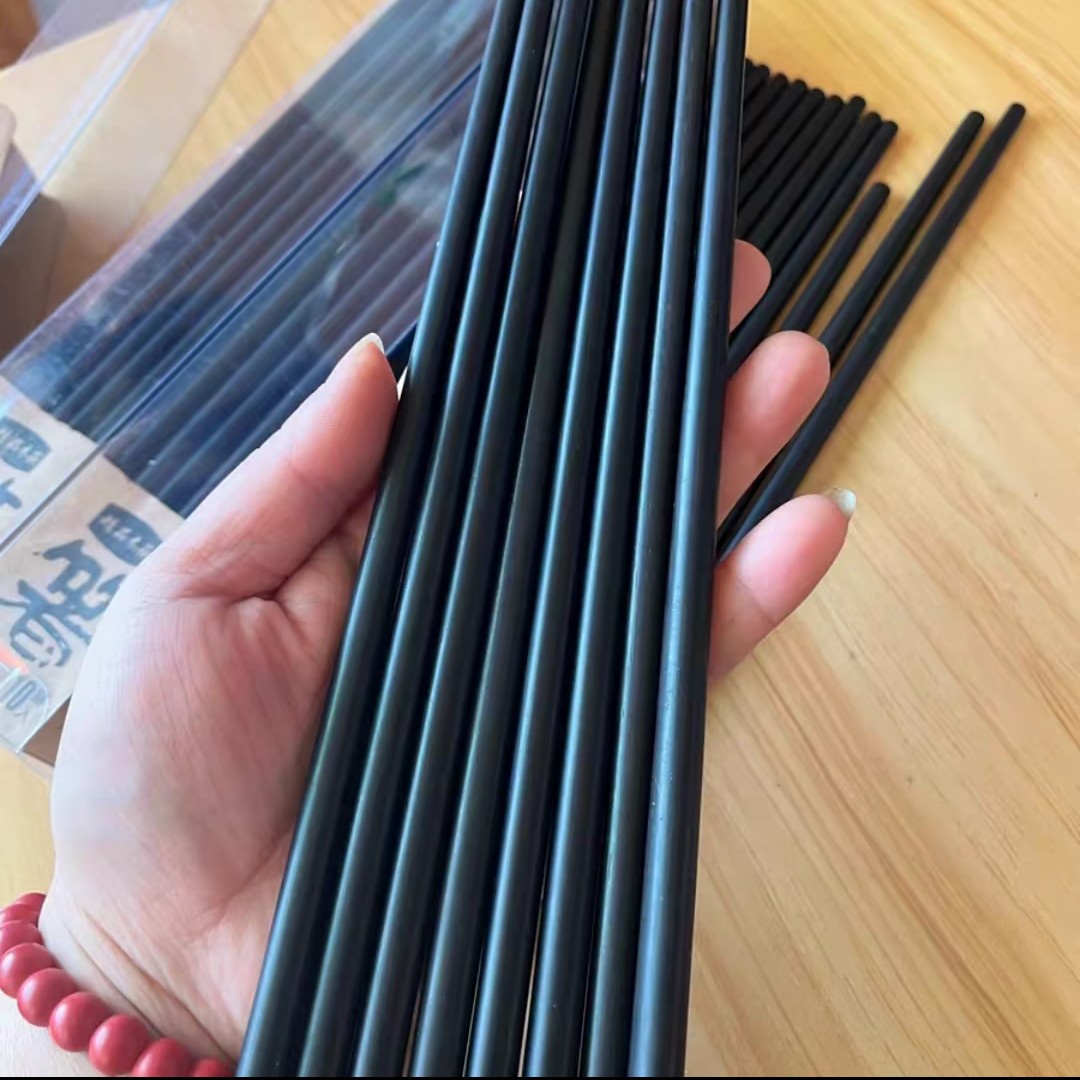 10双乌木紫光檀筷子，无漆无蜡无油，送礼自用家庭用