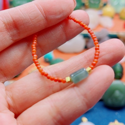 南红玛瑙手链银S925镶嵌多样性发货一件