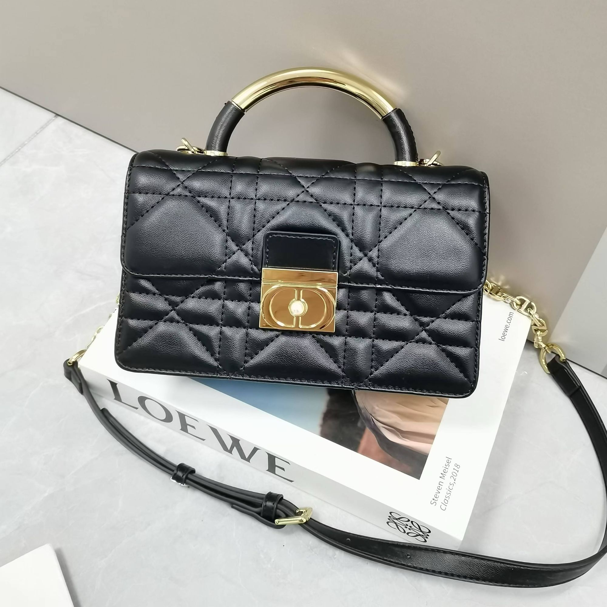 佑一【RAIN.CUN】SKL-F6092-黑色轻奢时尚百搭气质女包