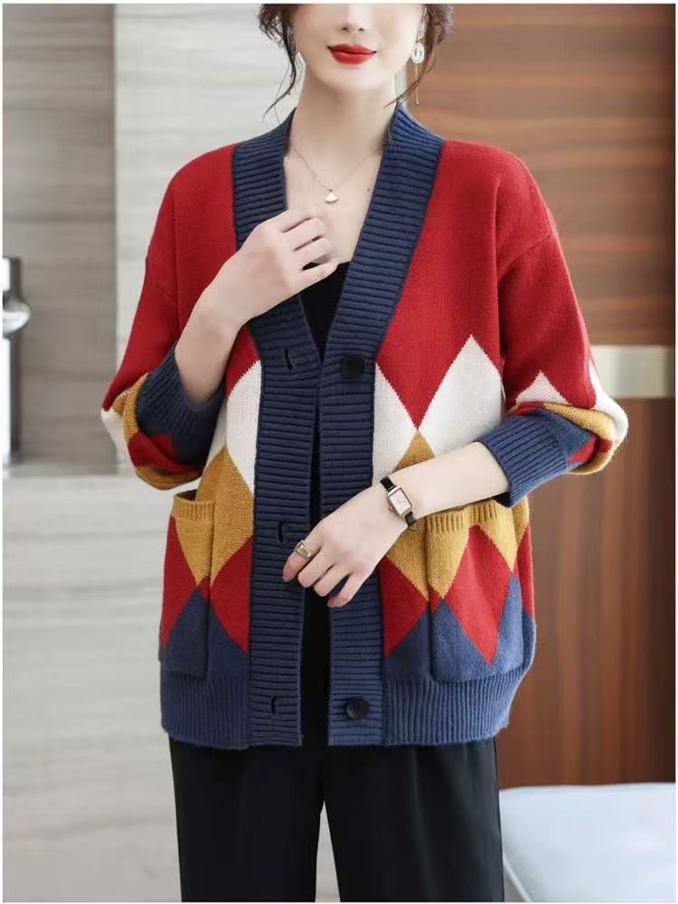 2号（大美美）101-200女装针织印花显瘦白色气质减龄设计感温柔女