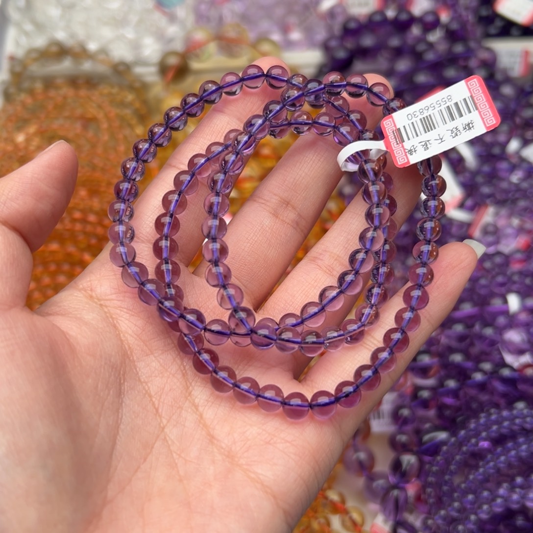 水晶手串未镶嵌紫水晶