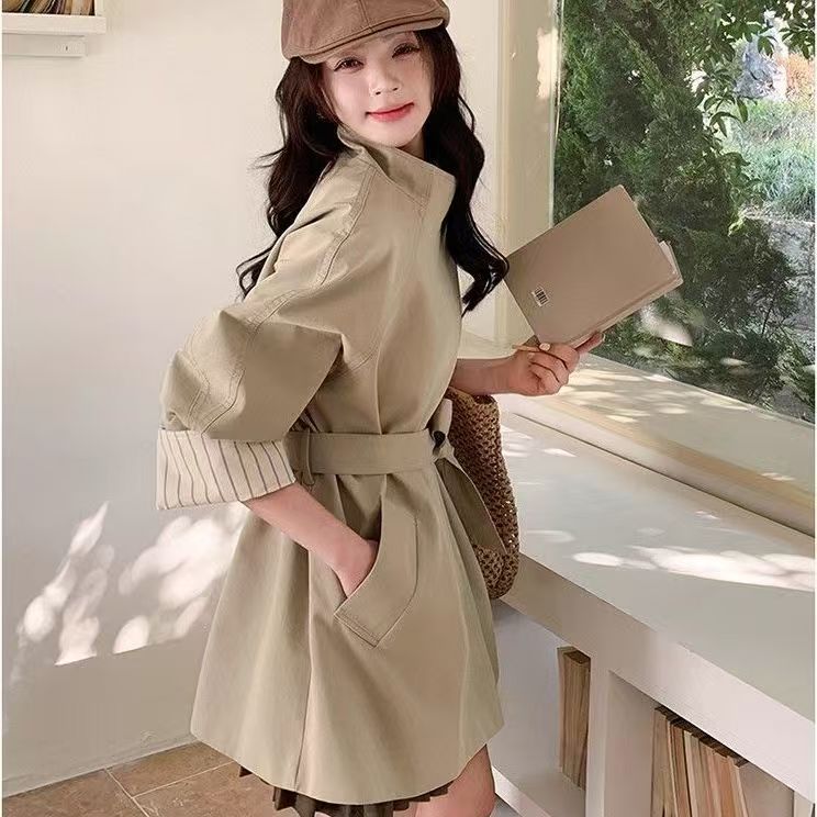 2025春秋季新款中长款风衣外套女爆款洋气气质小个子百搭设计感潮