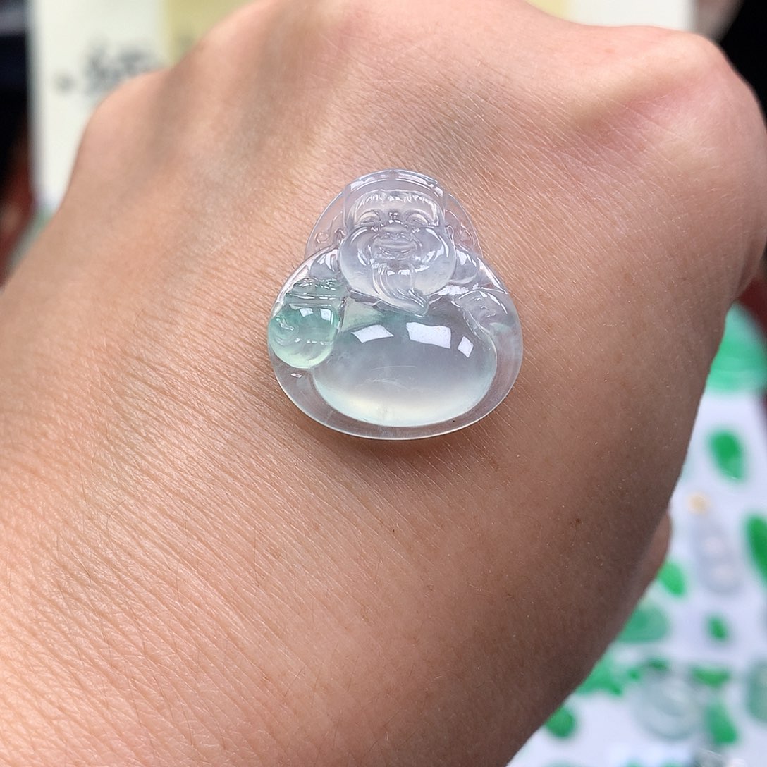 翡翠裸石缅甸天然A货翡翠冰种财神爷