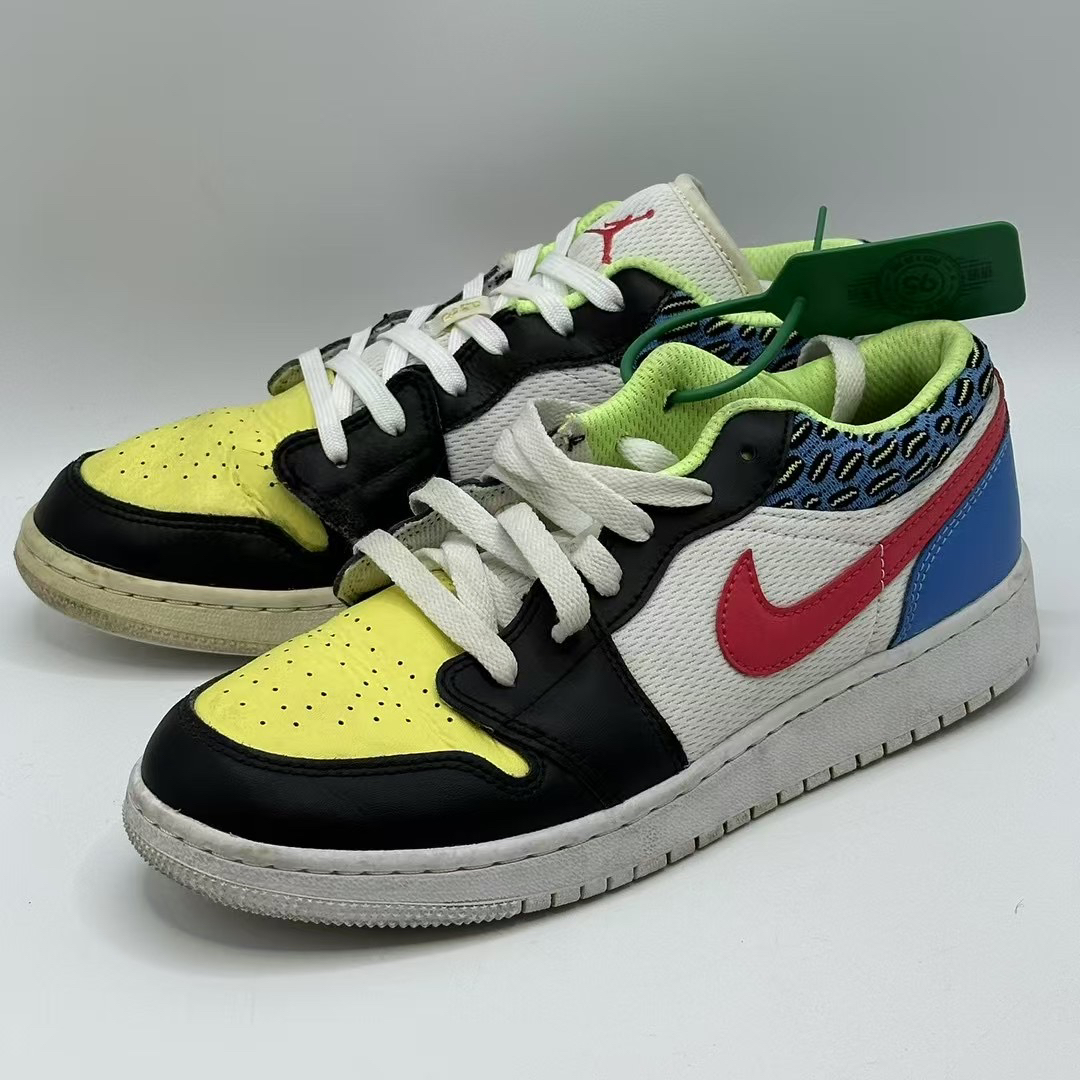 38码/ Air Jordan 1 复古篮球鞋 黑黄蓝 dh5927