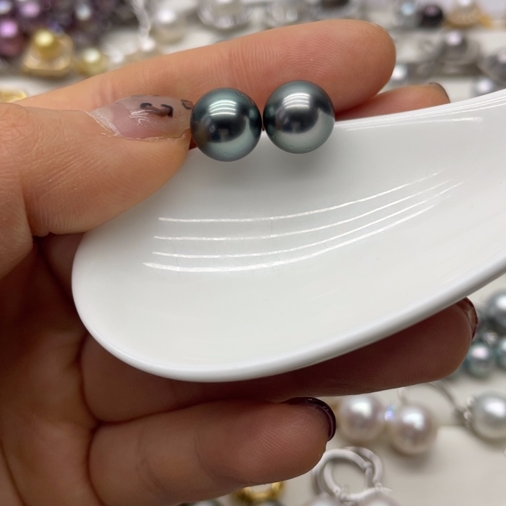 海水珍珠耳饰银S925镶嵌