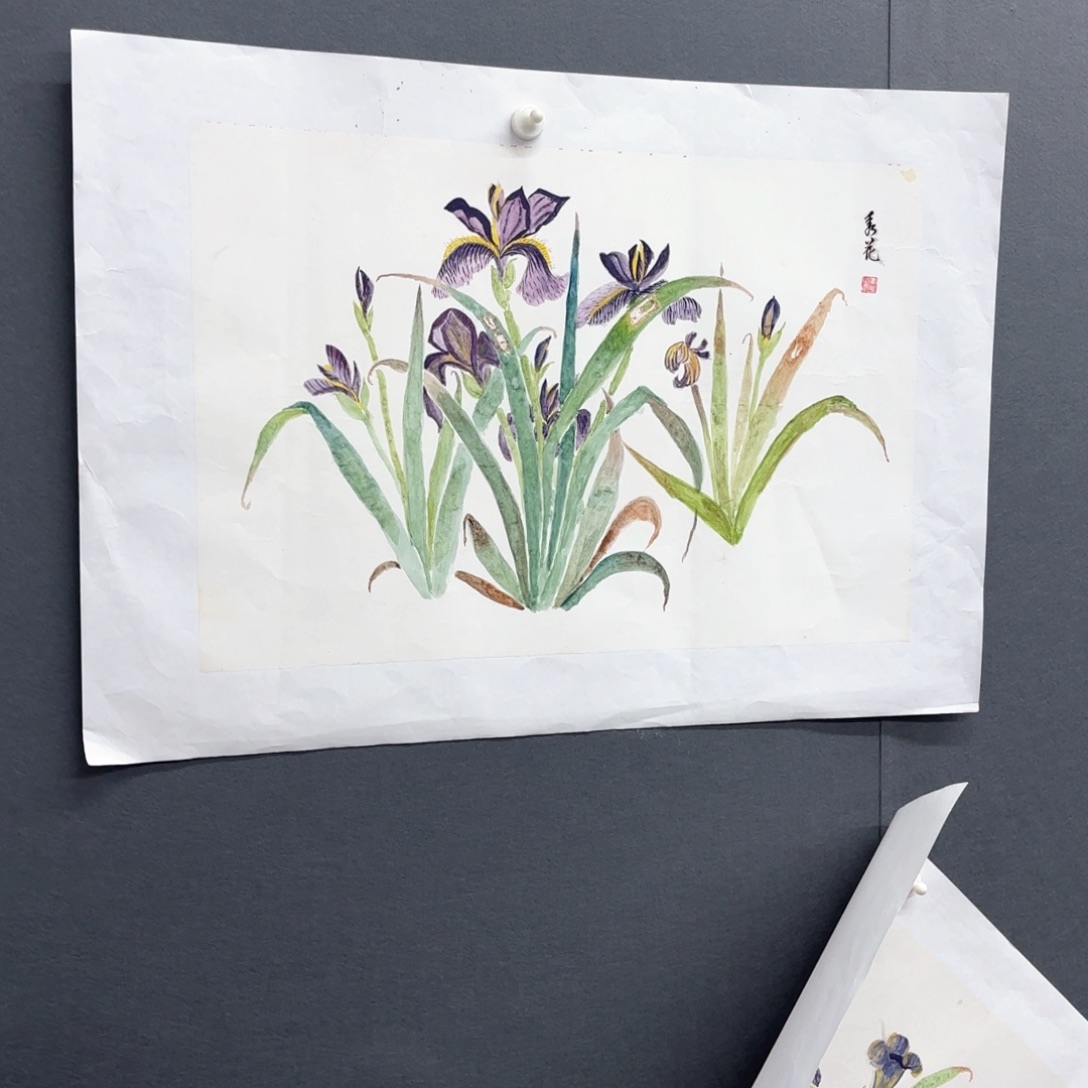 国画阿*儿四尺四开花鸟花鸟赵