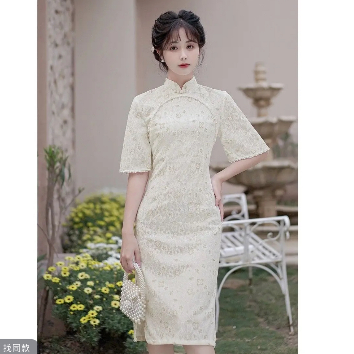 【2937 喜乐 米白色】显瘦气质修身优雅复古中国风旗袍