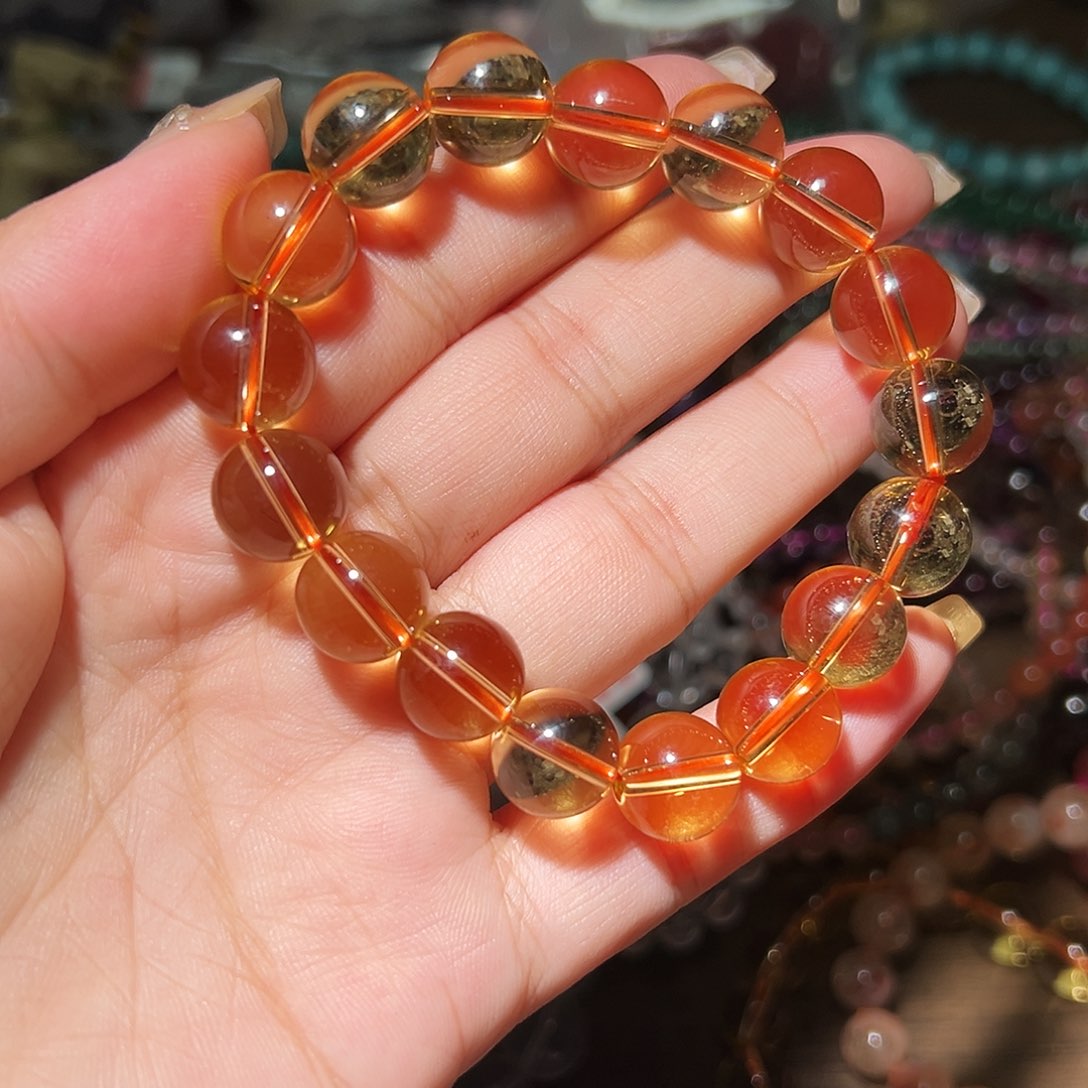 水晶手链未镶嵌奥地利12毫米黄水